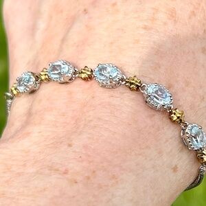New Sky Blue Topaz Lariat Style Bracelet